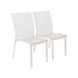 Sweeek  Stapelbare tuinstoel van aluminium en textilene (Set van 2)
