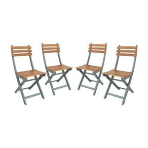 Sweeek  Vouwbare acacia tuinstoel (Set van 4)
