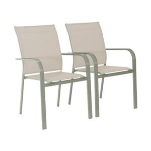Sweeek  Stapelen tuinstoelen van aluminium en textileen (Set van 2)