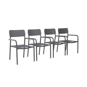 Sweeek  Stapelbare tuinstoelen van aluminium en textileen (Set van 4)
