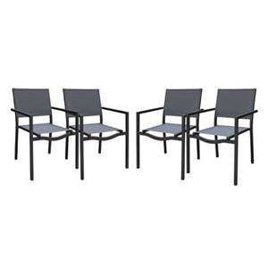 Sweeek  Aluminium en textilene stapelbare tuinstoel (set van 4)