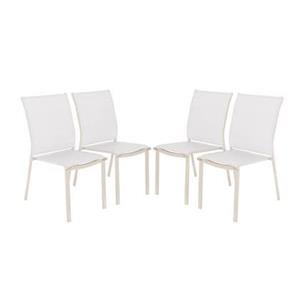 Sweeek  Stapelbare tuinstoel van aluminium en textileen (Set van 4)