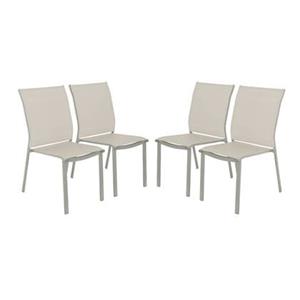 Sweeek  Stapelbare tuinstoel van aluminium en textileen (Set van 4)