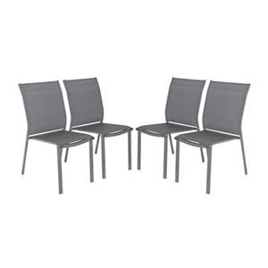 Sweeek  Stapelbare tuinstoel van aluminium en textileen (Set van 4)