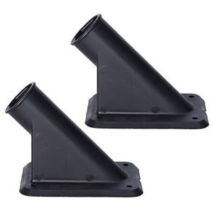 Talen Tools Vlaggenstokhouder - 2x - zwart - kunststof - voor 30 mm vlaggenstok -