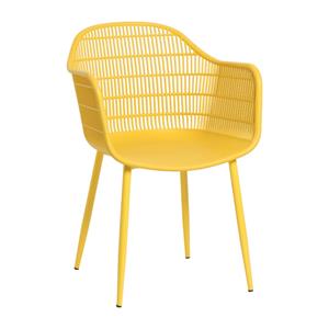 Xenos Tuinstoel Elisa - geel - 85x63x53 cm