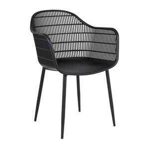 Xenos Tuinstoel Elisa - zwart - 85x63x53 cm