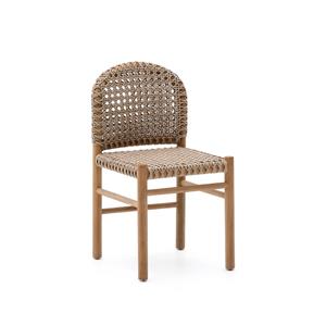 Kave Home Tuinstoel Tavira Teakhout en touw - Beige