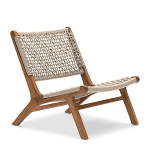 Rivièra Maison Outdoor Loungestoel El Nido Teakhout en touw - Bruin