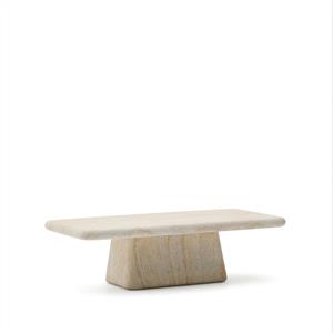 Kave Home Salontafel Drasi Travertinlook, 140 x 70cm - Beige