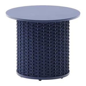 Kave Home Outdoor Bijzettafel Sedalis Aluminium en touw, 50cm - Donkerblauw