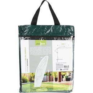 Pro Garden Parasolhoes - groen - polyester - 220 x 25 x 45 cm - waterdicht - parasolhoes met rits -