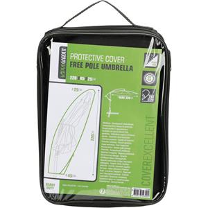 Pro Garden Parasolhoes - zwart - polyester - 220 x 25 x 45 cm - waterdicht - parasolhoes met rits -