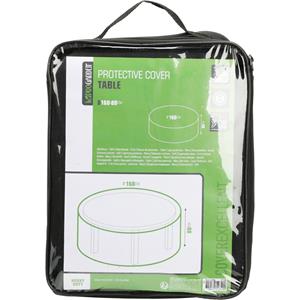 Pro Garden Tafelhoes - zwart - polyester - D160 x 80 cm - waterdicht - ronde hoes -