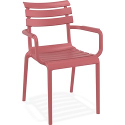 Alterego FLORA Tuinstoel met armleuningen - Rood