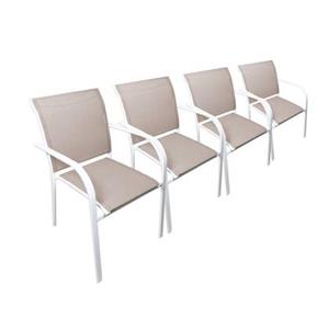 Sweeek  Tuinstoel van aluminium en textilene (Set van 4)
