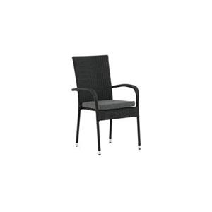 Fjôrd  Tuinstoel Zwart - Wicker - Anna - Set van 2