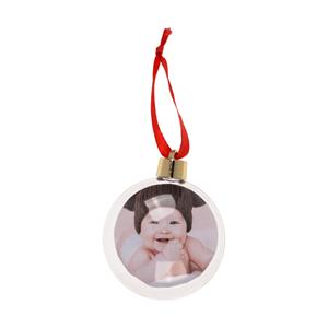 Out of the blue DIY foto kerstbal - transparant - 7 x 9 cm - vulbaar met een foto -