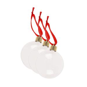 Out of the blue DIY kerstballen - 3x st - met kleurplaat sjabloon - transparant - 7 x 9 cm - vulbaar -