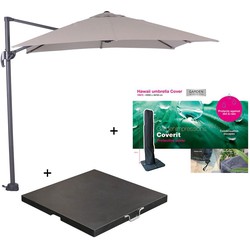 Garden Impressions Hawai parasol S 250x250 zand + 80kg voet en hoes