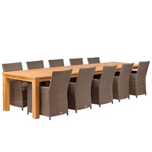 Van Kooten Tuin en Buitenleven Teak dinner tafel Solide Rustiek | Tafel 400x100x80 cm