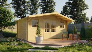 Van Kooten Tuin en Buitenleven Blokhut Karen 500x320 cm + 90 cm oversteek
