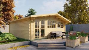 Van Kooten Tuin en Buitenleven Blokhut Helle 600x600 cm - grijs geïmpregneerd