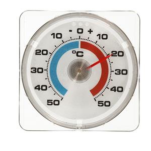 TFA Dostmann TFA Raam Thermometer - analoog - kunststof - transparant - 7 x 7 cm - binnen en buiten -