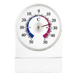 TFA Dostmann TFA Raam Thermometer - analoog - kunststof - wit - 10 x 7 cm - binnen en buiten -