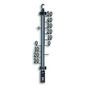 TFA Dostmann TFA Buiten Thermometer - analoog - metaal - zwart - 28 x 7 cm -