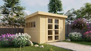 Van Kooten Tuin en Buitenleven Blokhut Bodine 300x300 cm - Red class wood geïmpregneerd