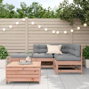 vidaXL 5-delige Loungeset met kussens massief douglashout