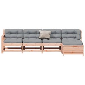 vidaXL 5-delige Loungeset met kussens massief douglashout