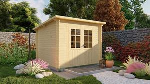 Van Kooten Tuin en Buitenleven Blokhut Jörgen 290x290 cm - Red class wood geïmpregneerd