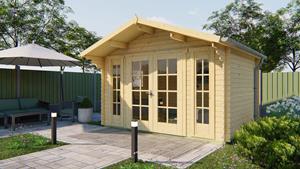 Van Kooten Tuin en Buitenleven Blokhut Max 380x290 cm - red class wood geïmpregneerd