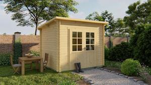 Van Kooten Tuin en Buitenleven Blokhut Mila 290x260 cm - Honing geïmpregneerd