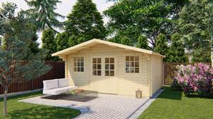 Van Kooten Tuin en Buitenleven Blokhut Parijs 500x380 cm - red class wood geïmpregneerd