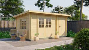 Van Kooten Tuin en Buitenleven Blokhut Santander 300+150x300 cm - grijs geïmpregneerd