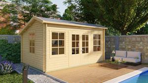 Van Kooten Tuin en Buitenleven Blokhut Tane 480x350 cm - Red class wood geïmpregneerd