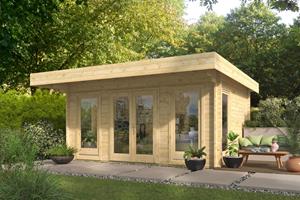 Van Kooten Tuin en Buitenleven Blokhut Yorick 500x380 cm - Grijs geïmpregneerd