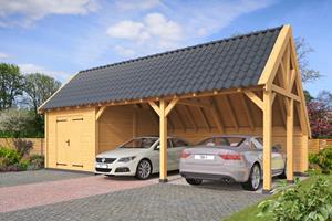 Van Kooten Tuin en Buitenleven Kapschuur Billund XL Type 7 Red Class Wood 893x460 cm - geïmpregneerd