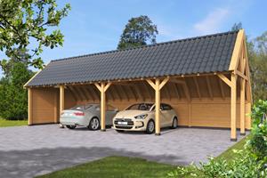 Van Kooten Tuin en Buitenleven Kapschuur Billund XL Type 10 Red Class Wood 1186x460 cm - geïmpregneerd