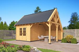 Van Kooten Tuin en Buitenleven Kapschuur Billund XXL Type 3 Red Class Wood 700x512 cm - geïmpregneerd