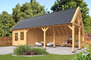 Van Kooten Tuin en Buitenleven Kapschuur Billund XXL Type 8 Red Class Wood 1043x512 cm - geïmpregneerd