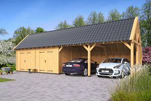 Van Kooten Tuin en Buitenleven Kapschuur Billund XXL Type 12 Red Class Wood 1386x512 cm - geïmpregneerd