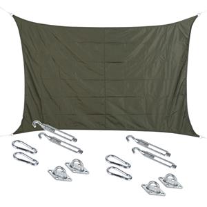 Hesperide Schaduwdoek/zonnescherm Curacao rechthoekig grijs 2 x 3 meter met ophanghaken -