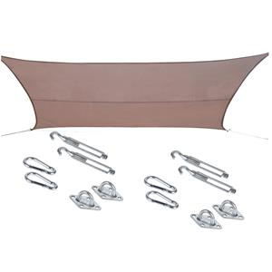 Hesperide Schaduwdoek/zonnescherm Curacao rechthoekig taupe 3 x 4 meter met ophanghaken -