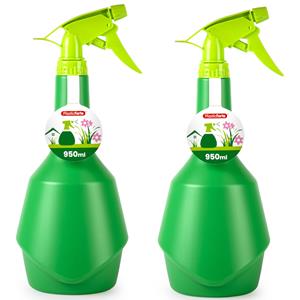 PlasticForte Plantenspuit met een inhoud van 950 ml - 2x - groen - verstuiver kop - 29 cm - kunststof -