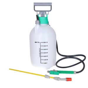 Merkloos Drukspuit - 4 liter - met pomp - kunststof - wit/groen - plantenspuit/druksproeier - 16 x 16 x cm -