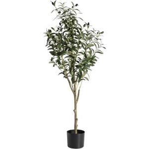 Leen Bakker Kunstboom in pot Olijfboom - groen/zwart - 120 cm